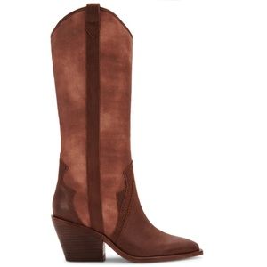 NEW Dolce Vita Navene Western Boots Chocolate Leather